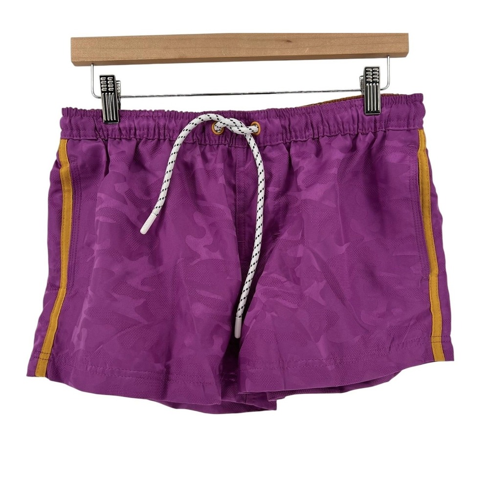 AussieBum Swim Trunks Mens Medium Purple Camo Lined Drawstring Pockets‎ Beach
